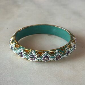 Vintage Chunky Beaded Indian Multicolor Bangle Bangle Bracelet